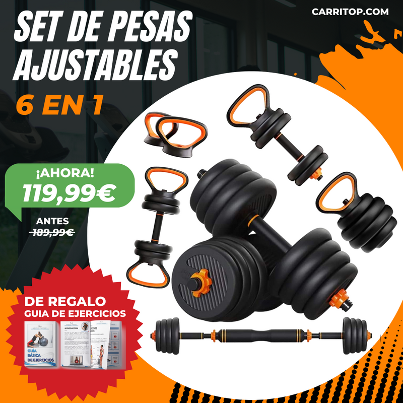 SET DE PESAS AJUSTABLES 6 EN 1 - FULLBODY